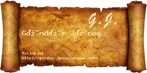 Göndör János névjegykártya